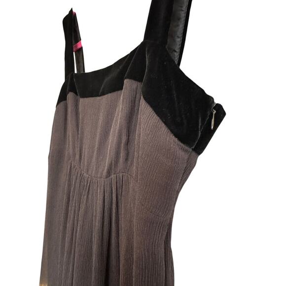 Cynthia Steffe NWT Black Velvet Ruffle Dress 8 Goth Romantic Cocktail Party - Picture 3 of 6